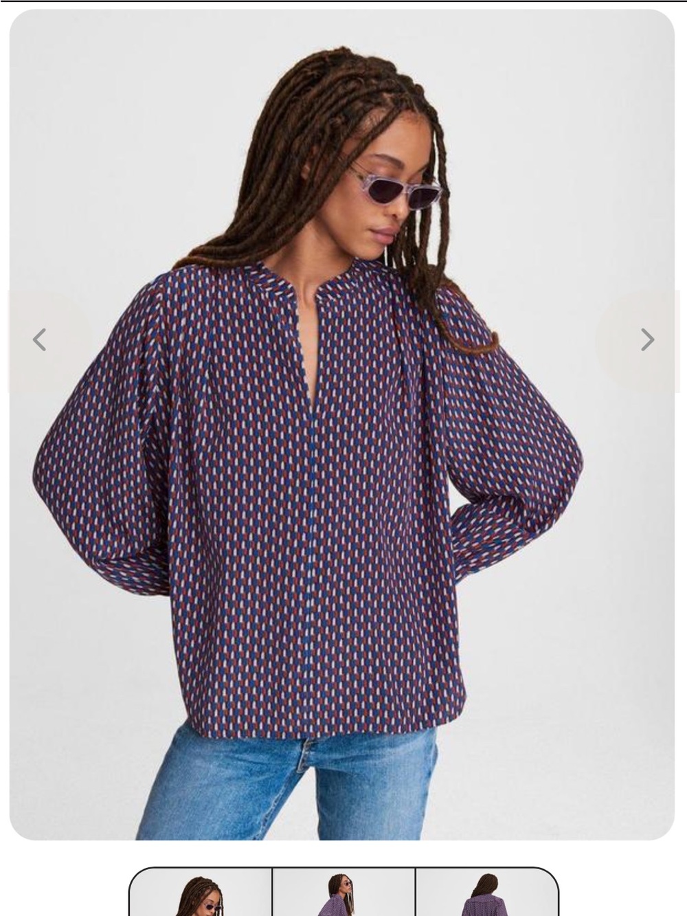 Rag & Bone Carly Silk Blouse Arrow Pattern
